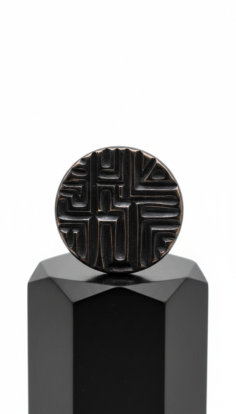Blackened Silver Signet Pendant