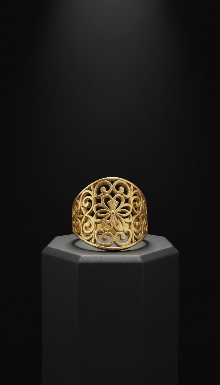 Gold Filigree Statement Ring