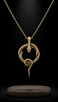 Antique gold serpent pendant necklace