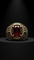 Blood garnet gothic signet ring